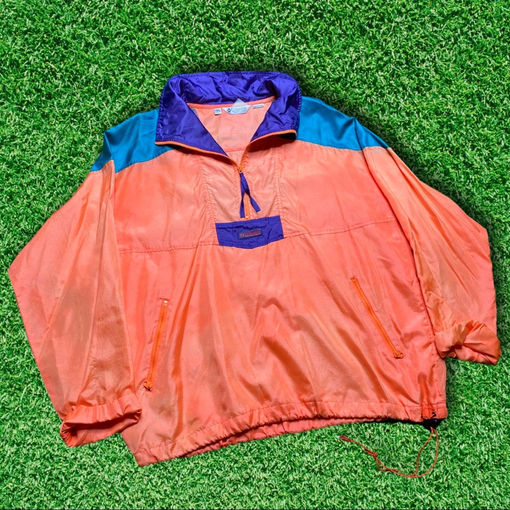 AUTHENTIC COLUMBIA NEON/MULTICOLOR WINDBREAKER.